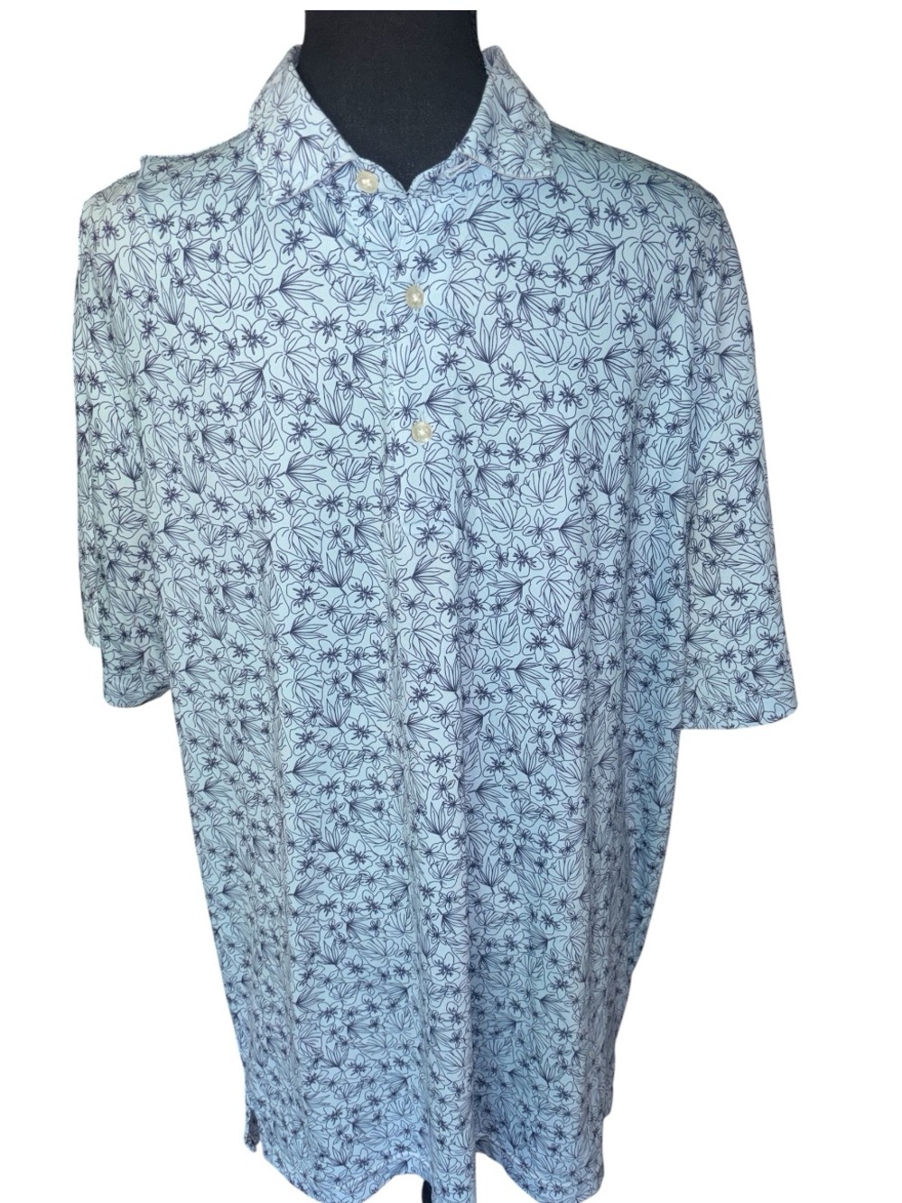 Vineyard Vines Men’s LG Shirt On-The-Go Palmero Polo tropical print